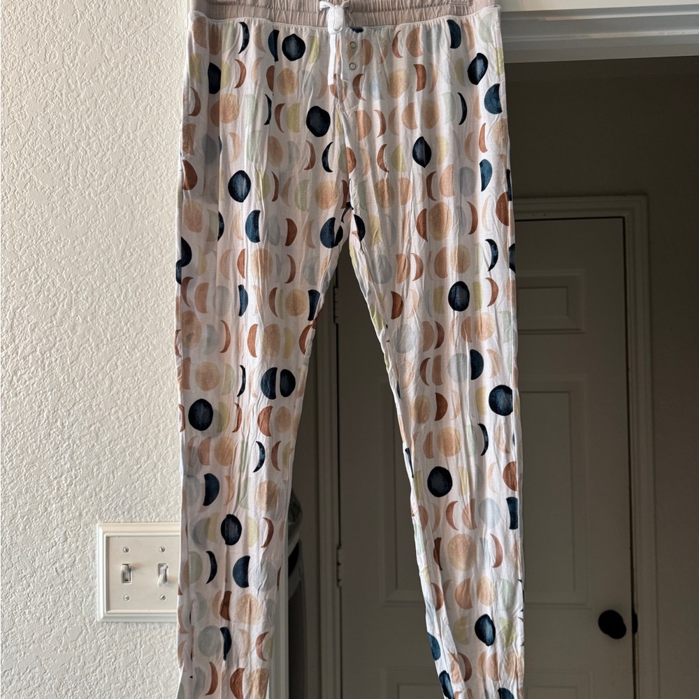 Little Sleepies White Pajama Pants with Multicolor Circles